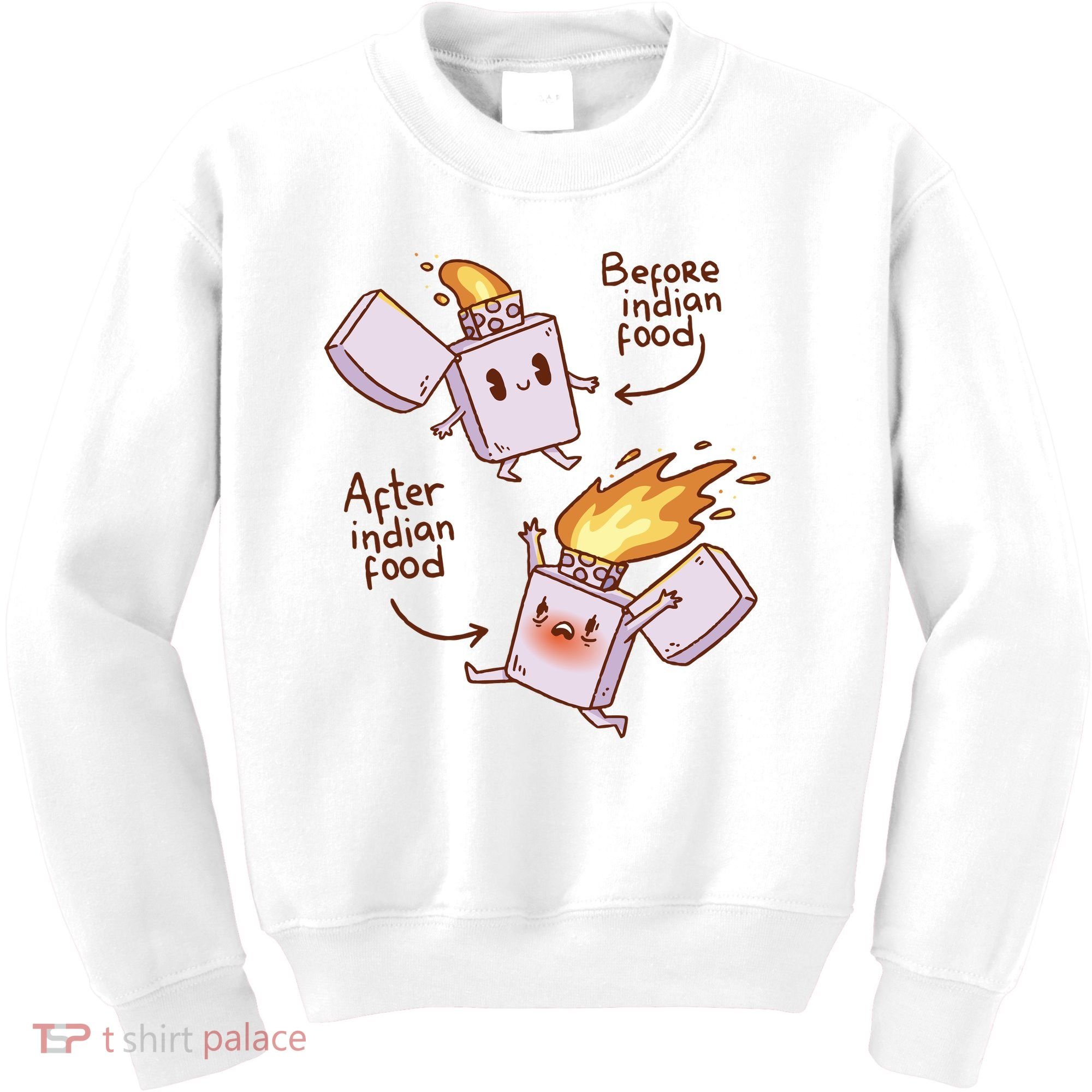 Before And After Indian Food Funny Kids Sweatshirt