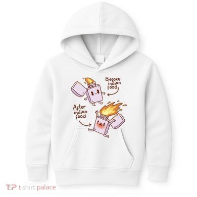 Before And After Indian Food Funny Kids Hoodie