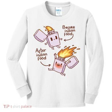 Before And After Indian Food Funny Kids Long Sleeve Shirt