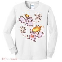 Before And After Indian Food Funny Kids Long Sleeve Shirt thumb 0