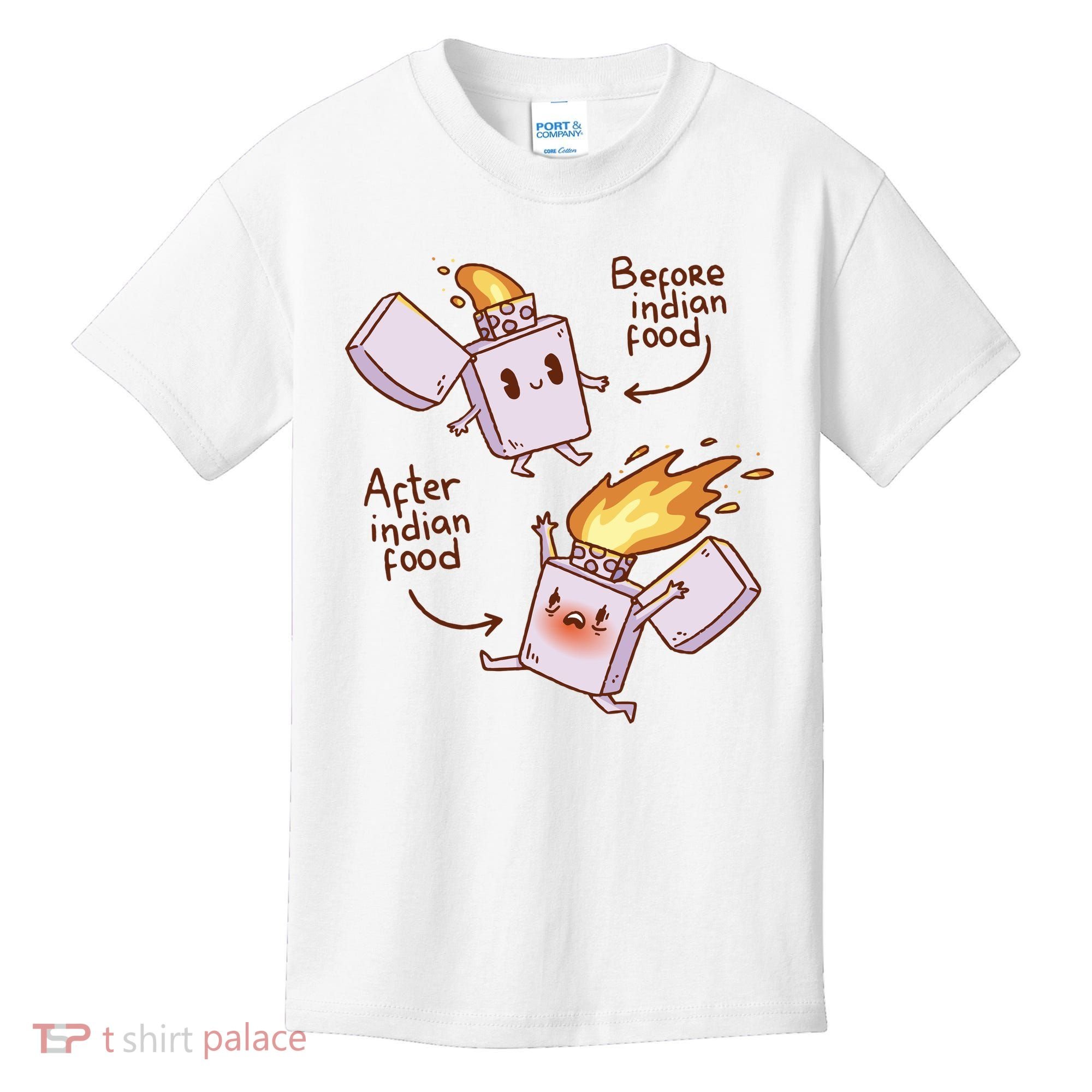 Before And After Indian Food Funny Kids T-Shirt