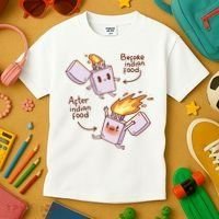 Before And After Indian Food Funny Kids T-Shirt thumb 3