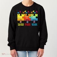 Black Autism Awareness Puzzle Classic Fit Short Sleeve Cotton & Polyester Blend Women's Sweatshirt thumb 0