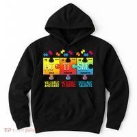 Black Autism Awareness Puzzle Classic Fit Short Sleeve Cotton & Polyester Blend Hoodie thumb 0
