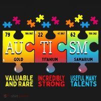 Black Autism Awareness Puzzle Classic Fit Short Sleeve Cotton & Polyester Blend Sweatshirt thumb 3