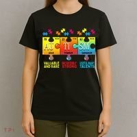Black Autism Awareness Puzzle Classic Fit Short Sleeve Cotton & Polyester Blend T-Shirt thumb 4