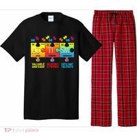 Black Autism Awareness Puzzle Classic Fit Short Sleeve Cotton & Polyester Blend Pajama Set thumb 0