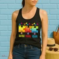 Black Autism Awareness Puzzle Classic Fit Short Sleeve Cotton & Polyester Blend Women's Tank Top thumb 2