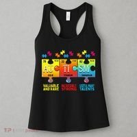 Black Autism Awareness Puzzle Classic Fit Short Sleeve Cotton & Polyester Blend Women's Tank Top thumb 3