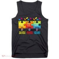 Black Autism Awareness Puzzle Classic Fit Short Sleeve Cotton & Polyester Blend Tank Top thumb 0