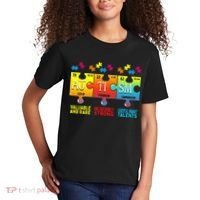 Black Autism Awareness Puzzle Classic Fit Short Sleeve Cotton & Polyester Blend Kids T-Shirt thumb 2
