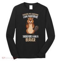 Beavers Are Awesome Girl Women Beaver Long Sleeve Shirt thumb 0