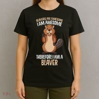 Beavers Are Awesome Girl Women Beaver T-Shirt thumb 4