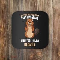Beavers Are Awesome Girl Women Beaver Coaster thumb 0
