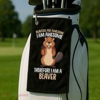Beavers Are Awesome Girl Women Beaver Golf Towel thumb 2