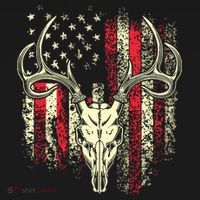 Bucks Antlers And Skull On An American Flag Deer Hunters Backpack thumb 2