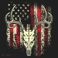 Bucks Antlers And Skull On An American Flag Deer Hunters Tumbler thumb 3