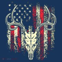 Bucks Antlers And Skull On An American Flag Deer Hunters Toddler T-Shirt thumb 4