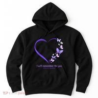 Butterfly Alzheimers Awareness Support Alzheimers Hoodie thumb 0