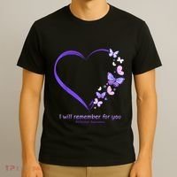 Butterfly Alzheimers Awareness Support Alzheimers T-Shirt thumb 3