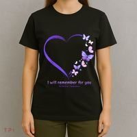 Butterfly Alzheimers Awareness Support Alzheimers T-Shirt thumb 4