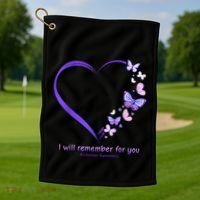 Butterfly Alzheimers Awareness Support Alzheimers Golf Towel thumb 1