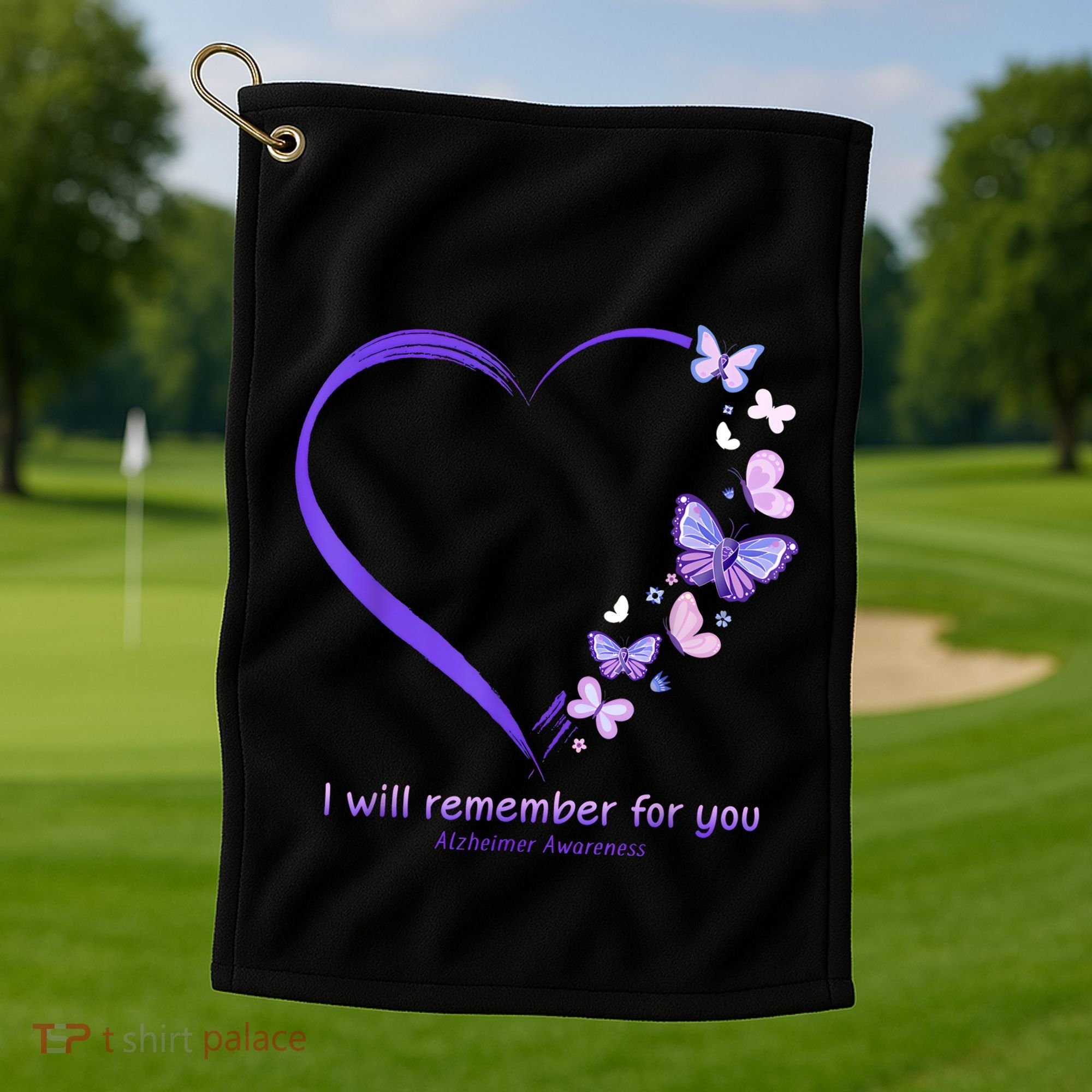 Butterfly Alzheimers Awareness Support Alzheimers Golf Towel