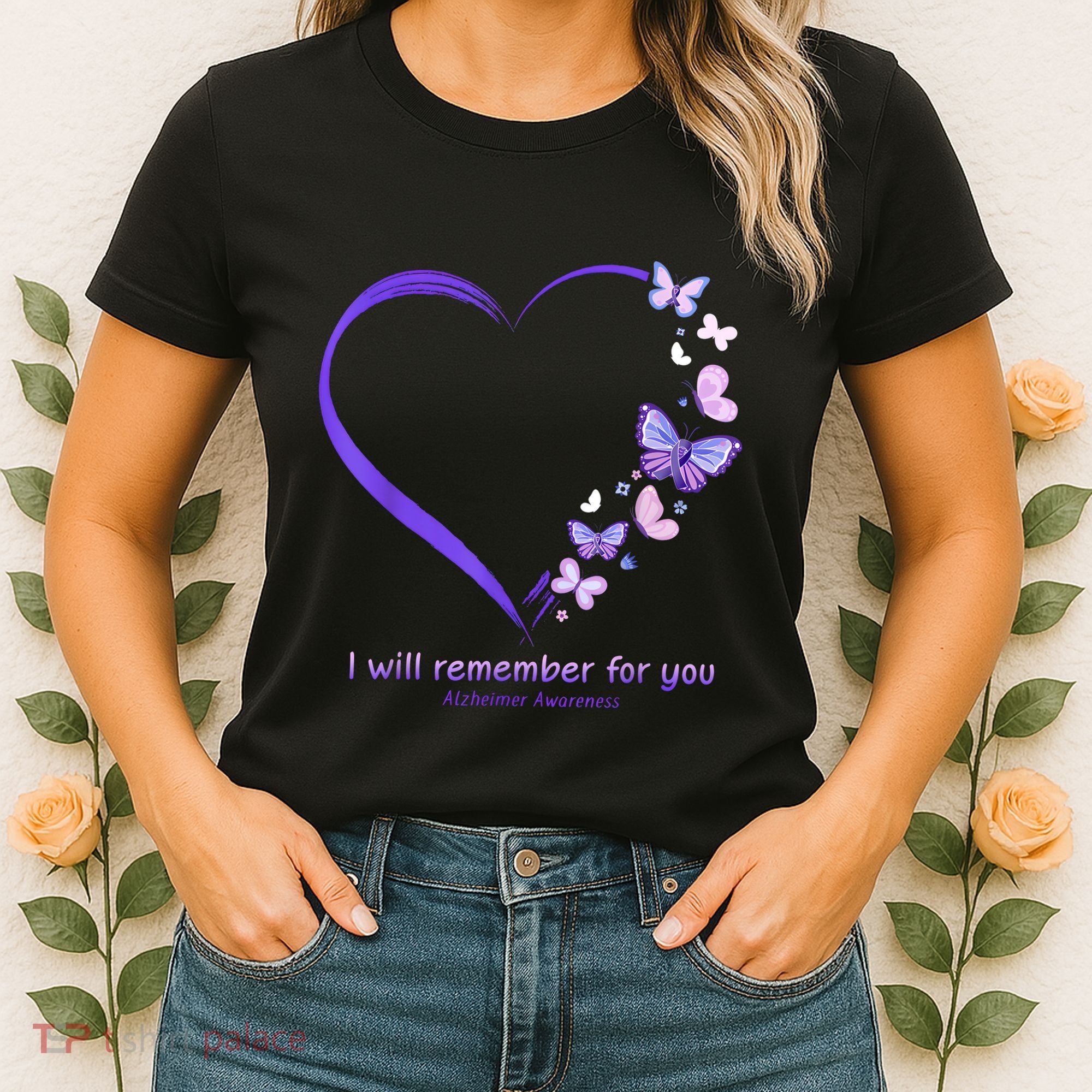 Butterfly Alzheimers Awareness Support Alzheimers Women's T-Shirt