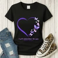 Butterfly Alzheimers Awareness Support Alzheimers Women's T-Shirt thumb 3