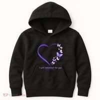 Butterfly Alzheimers Awareness Support Alzheimers Kids Hoodie thumb 0