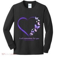 Butterfly Alzheimers Awareness Support Alzheimers Kids Long Sleeve Shirt thumb 0