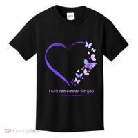 Butterfly Alzheimers Awareness Support Alzheimers Kids T-Shirt thumb 0