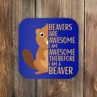 Beavers Are Awesome Humor Beaver Apparel Lover  Coaster thumb 0