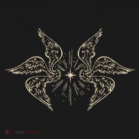 Biblically Accurate Archangel Wings Star Emo Alt Goth Mousepad thumb 1