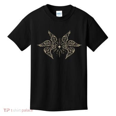 Biblically Accurate Archangel Wings Star Emo Alt Goth Kids T-Shirt