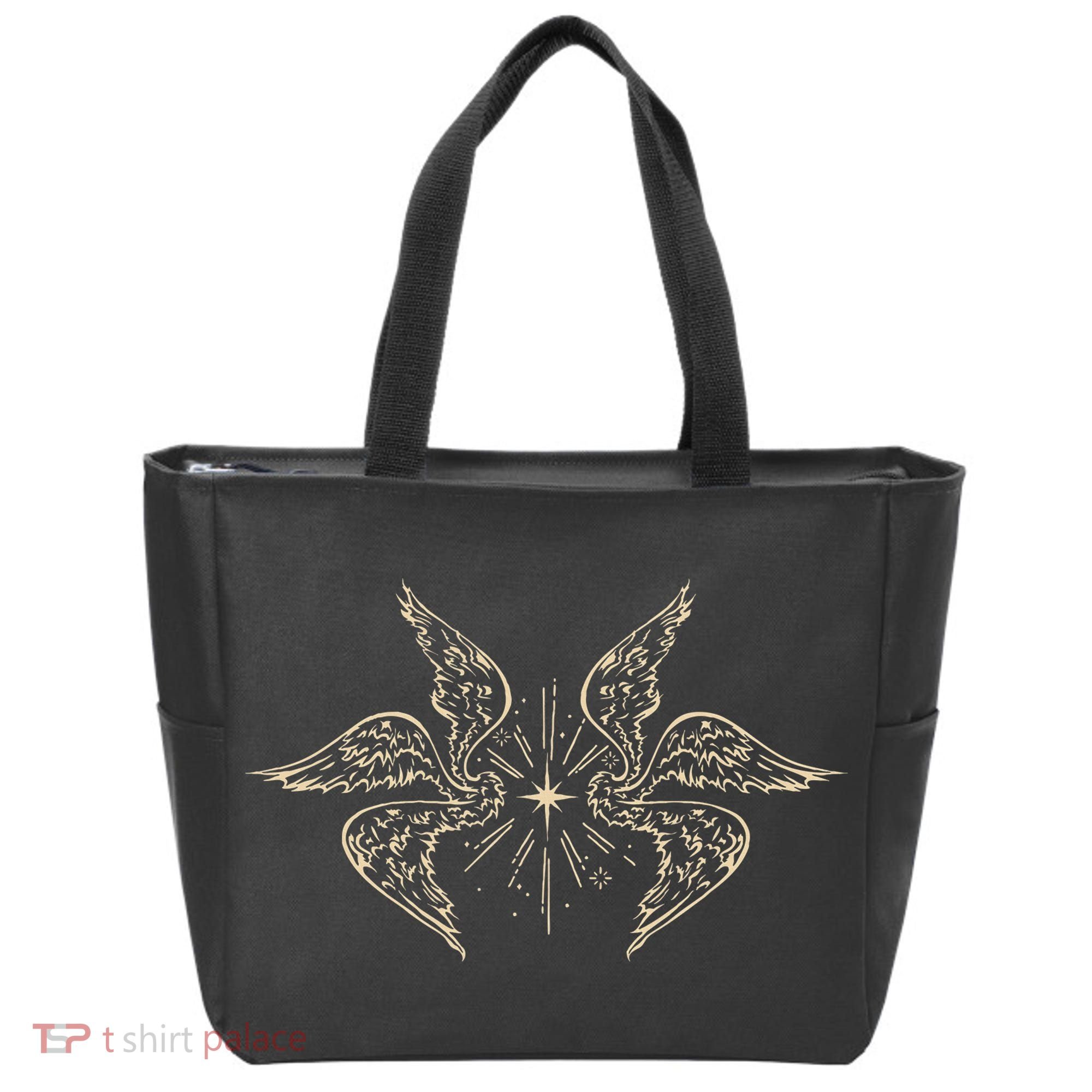 Biblically Accurate Archangel Wings Star Emo Alt Goth Tote Bag