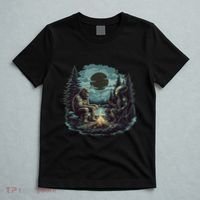 Bigfoot And Alien Camping Fire T-Shirt thumb 5