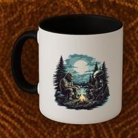 Bigfoot And Alien Camping Fire Coffee Mug thumb 2