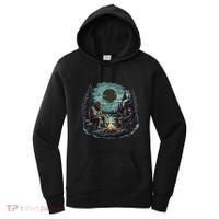 Bigfoot And Alien Camping Fire Women's Hoodie thumb 0
