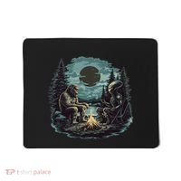 Bigfoot And Alien Camping Fire Mousepad thumb 0