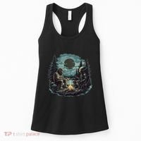 Bigfoot And Alien Camping Fire Women's Tank Top thumb 0