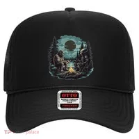 Bigfoot And Alien Camping Fire Hat thumb 0