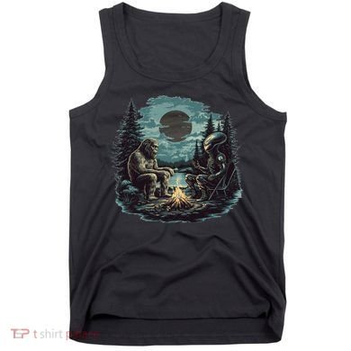 Bigfoot And Alien Camping Fire Tank Top