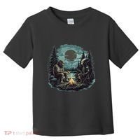 Bigfoot And Alien Camping Fire Toddler T-Shirt thumb 0