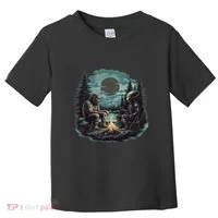 Bigfoot And Alien Camping Fire Toddler T-Shirt thumb 0