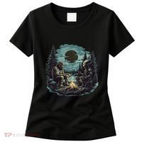 Bigfoot And Alien Camping Fire Women's T-Shirt thumb 0