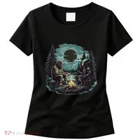 Bigfoot And Alien Camping Fire Women's T-Shirt thumb 0