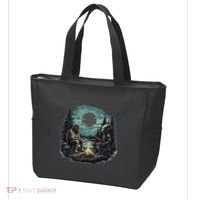 Bigfoot And Alien Camping Fire Tote Bag thumb 3