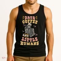 Behavior Analyst Aba I Like Data Coffee Skeleton Tank Top thumb 3