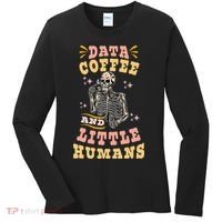 Behavior Analyst Aba I Like Data Coffee Skeleton Women's Long Sleeve Shirt thumb 0